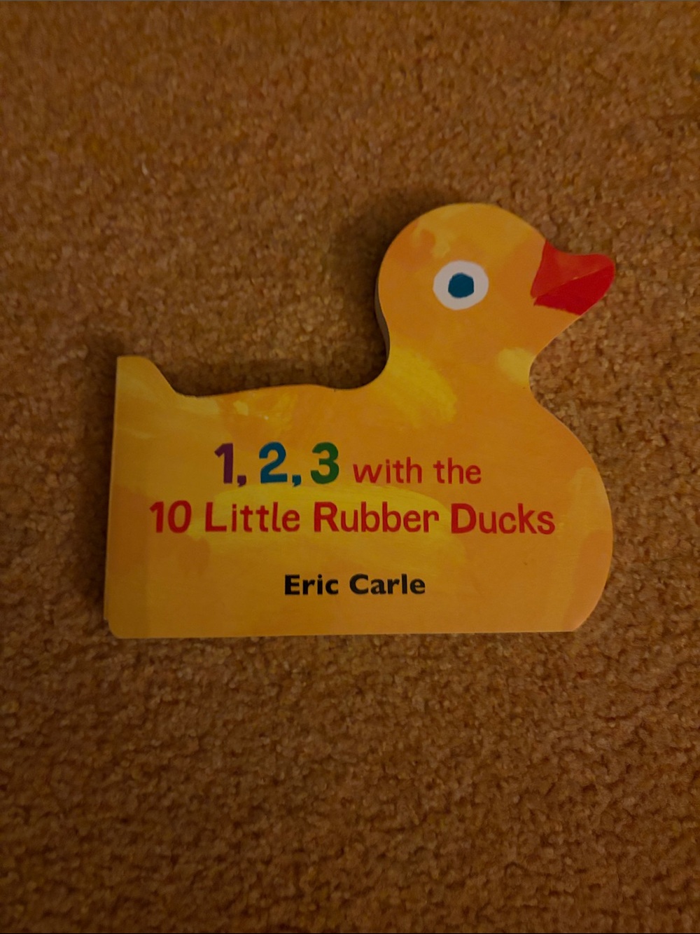 Yellow Duck-Shaped Counting Board Book for Kids